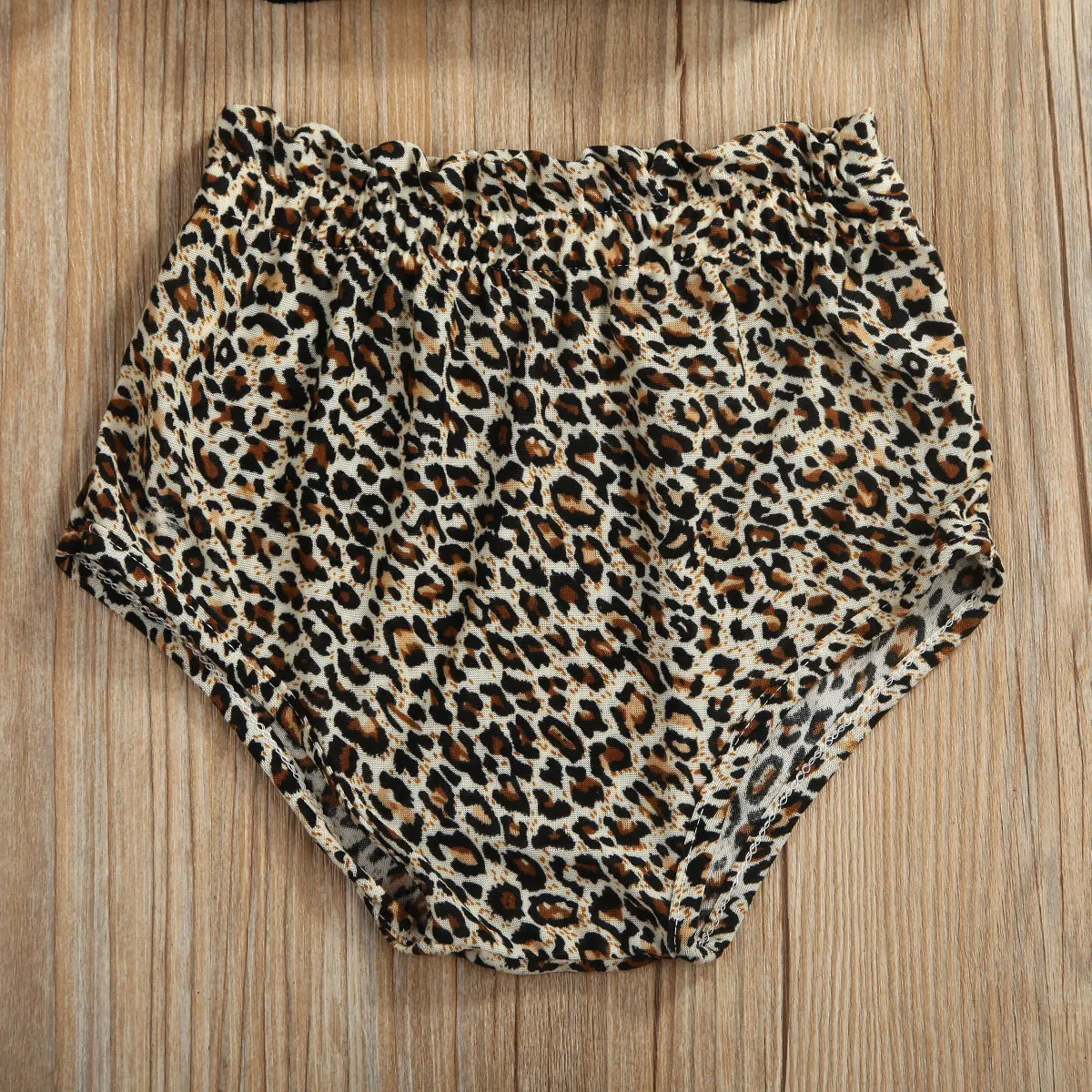 Infant Baby Girl Clothes Sets 0-18M Solid Off-Shoulder Tops Vest Leopard Print Shorts Headband 3PCS Outfits Set