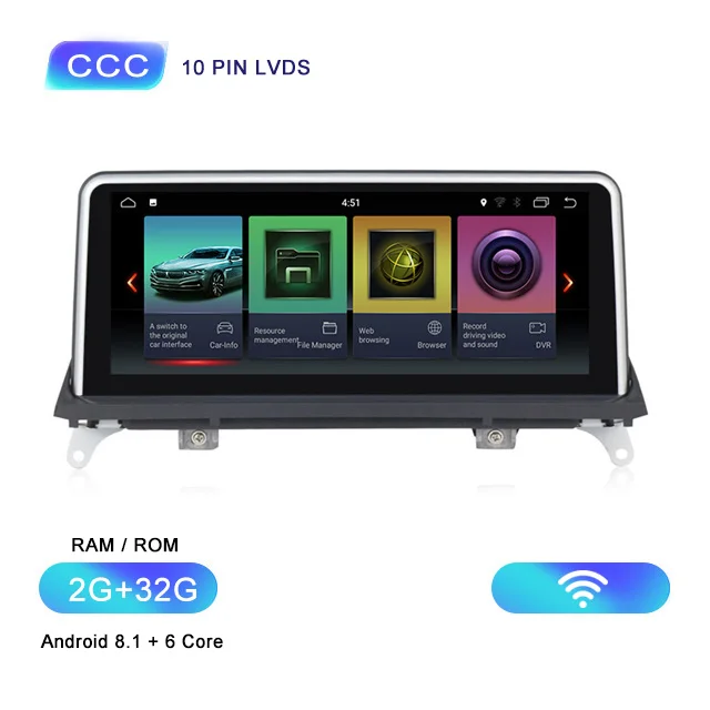 ID7 ips Android автомобильный gps навигационный мультимедийный плеер для BMW X5 E70 X6 E71 2007-2013 Оригинальная CCC или CIC система ips 4G LTE - Цвет: CCC 8.1 WIFI