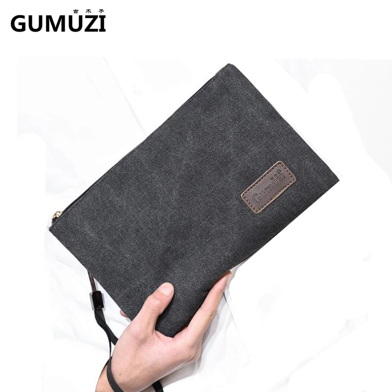 GUMUZI новый холщовый мужской клатч Модный деловой устойчивый и легкий бумажник