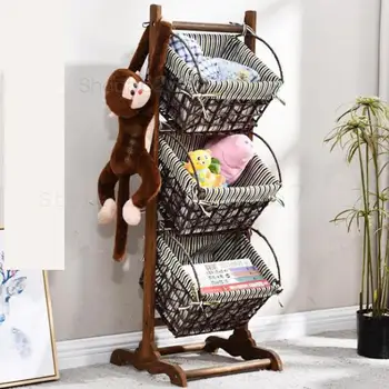 

The Cabinet Receives Kitchen Shelves, Vegetables, Fruits, Storage, Snacks, And Multi-storey, Three-storey Cloth Art In The