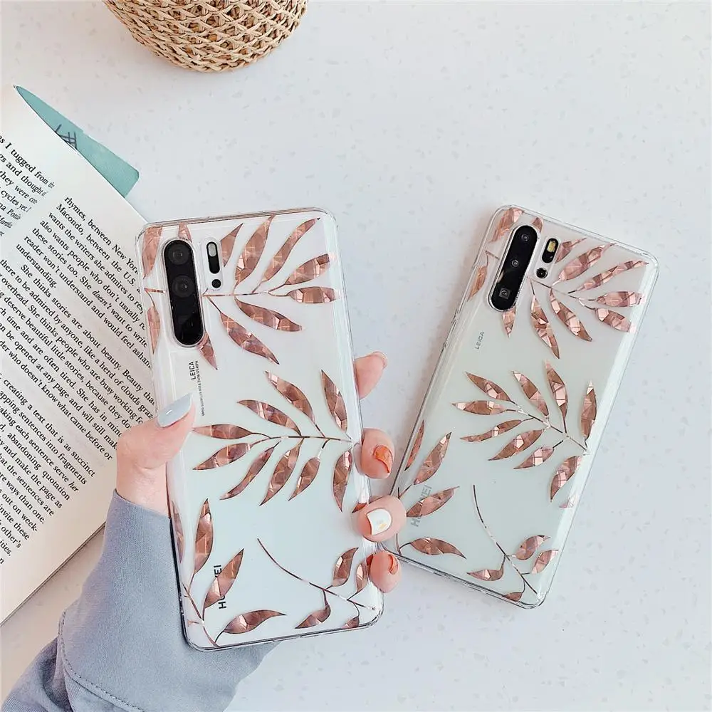 Блестящий чехол для телефона с изображением ананаса кленового листа huawei P20 P30 mate 20