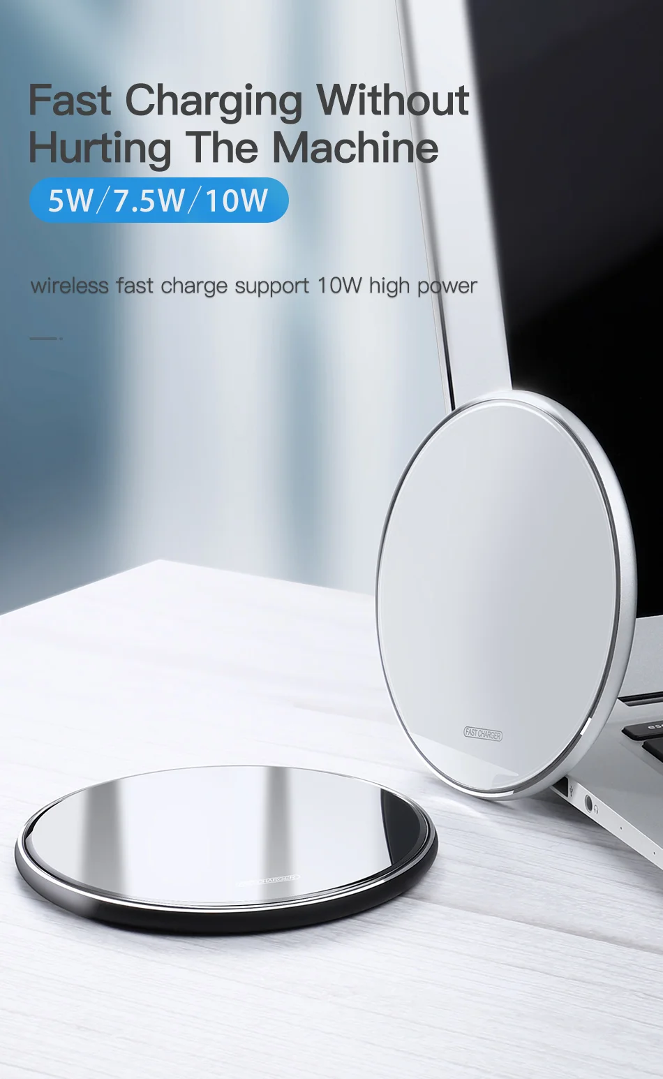 Baseuer Mirror 10 Вт Быстрое беспроводное зарядное устройство для iPhone 11 Pro Max XS XR 8 Phone Chager зарядное устройство для samsung Xiaomi huawei P30