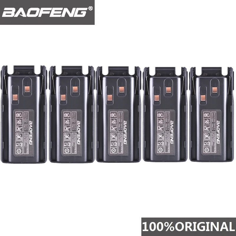 5 шт. Оригинальный Новый Baofeng UV-82 UV-8D иди и болтай Walkie Talkie “иди 10 км Li-Ion Батарея 2800