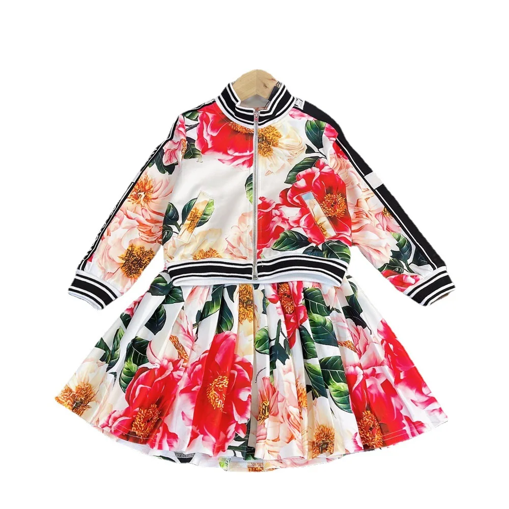 Top Brand 2021 Girls Rose Suit High End Children'S Clothing Spring And