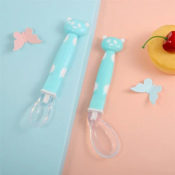 

Cute Cartoon Silicone Spoon Soft Head Spoon Soup Baby Boy Girl Feeding Tableware Safe Non-toxic Dropshipping