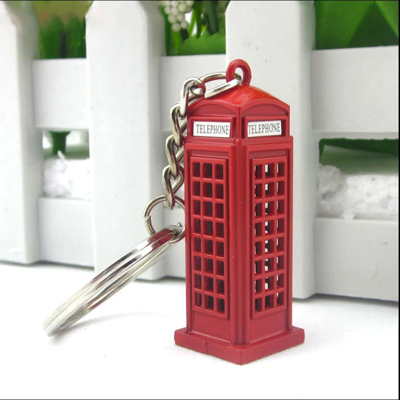 Vintage Telephone Booth British Miniature London Car Key Ring keychains Diecast Keychain Gift for Women Girls |