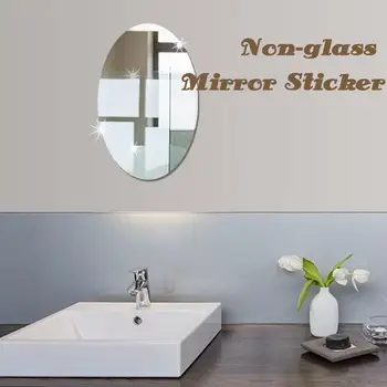 

Non-glass Mirror Sticker Mirror Wall Stickers Decal Self-adhesive Tiles Flexible Non Glass Looking Stickers 3D Mirror Wall