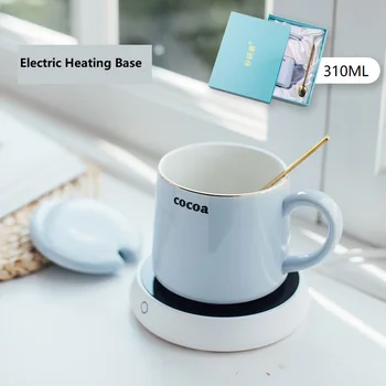 

Fashion Ins Mugs Ceramics coffee Mugs Lid and Spoon with Gift Box Christmas Gift for Friends