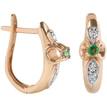 

Ivel earrings with diamonds and emeralds in red gold