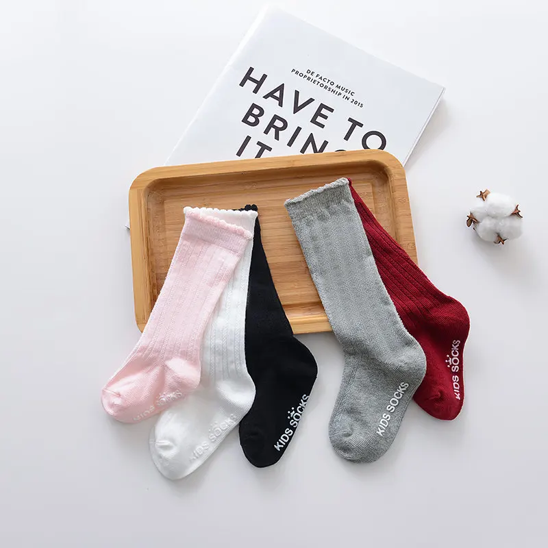 1 Pair leg warmers Girls Big Bow Knee High Long Soft Cotton Lace Socks Fashion Toddlers Baby Kids stocking knee high Legwarmers