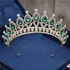 Corona barroca Vintage de cristal azul para mujer, tocado, Tiaras y coronas nupciales, accesorios de joyas para el pelo, corona, moda ► Foto 3/6