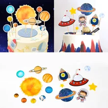 16 шт. Милая планета Космос Вселенная торт Топпер прекрасные палочки для торта кекс приспособприспособления для декора вечеринки Детская Игрушка В ванную день рождения