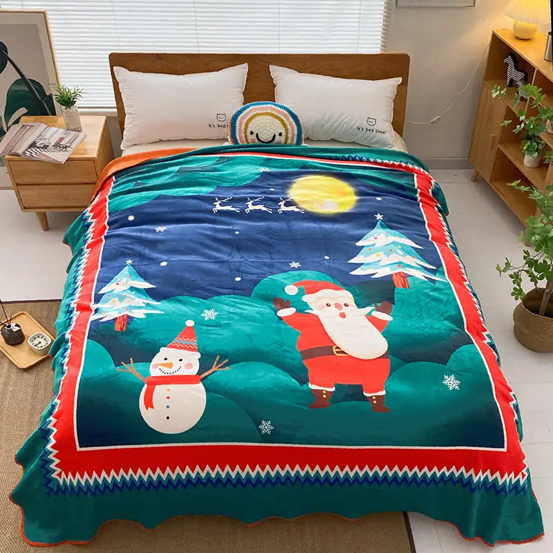 

Рождественское супертеплое одеяло, роскошное толстое одеяло, s для кровати, Флисовое одеяло s