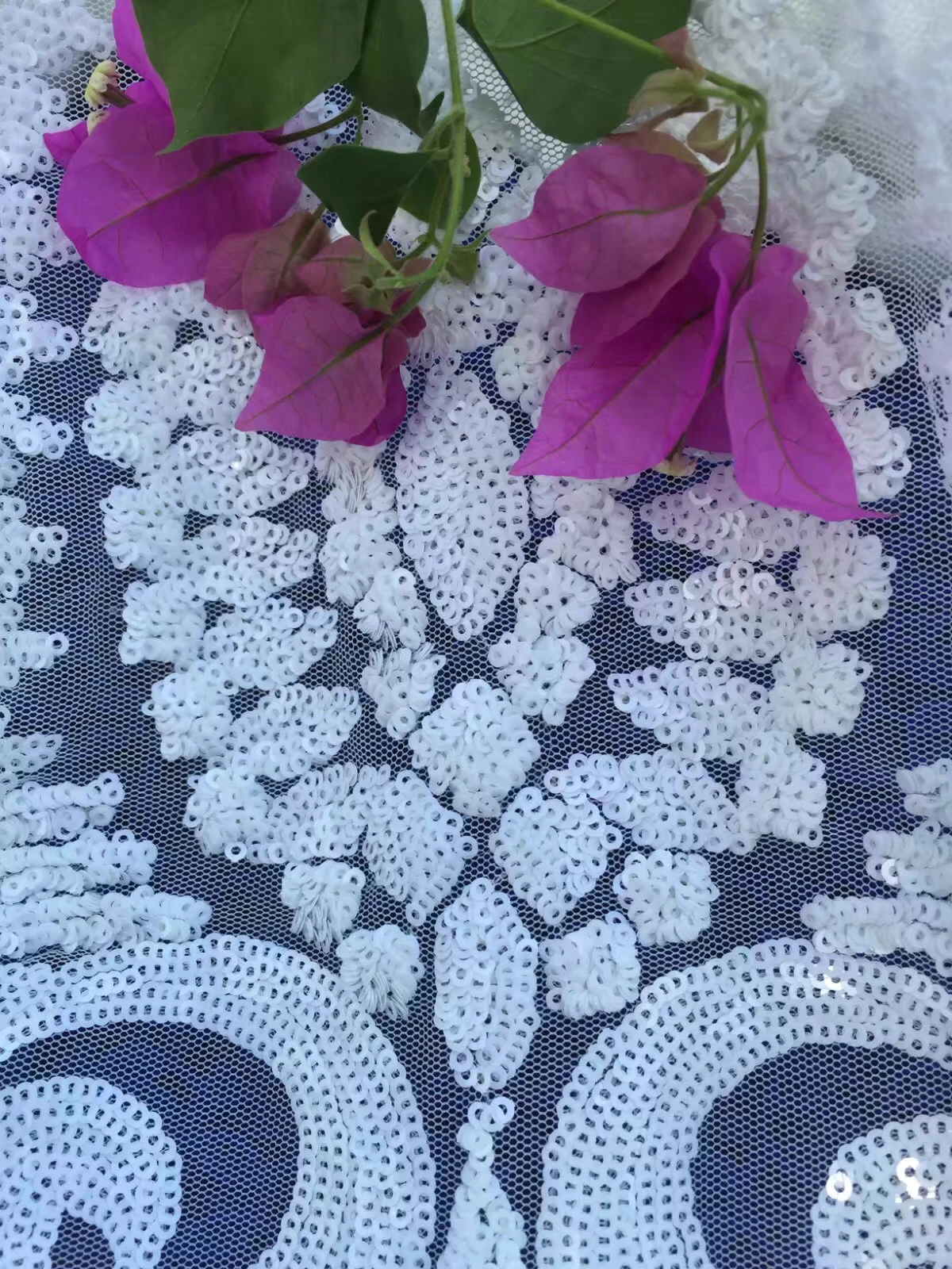 Shinny Net Embroidered Lace Fabric for Party Dress Top Sale JRB 52724