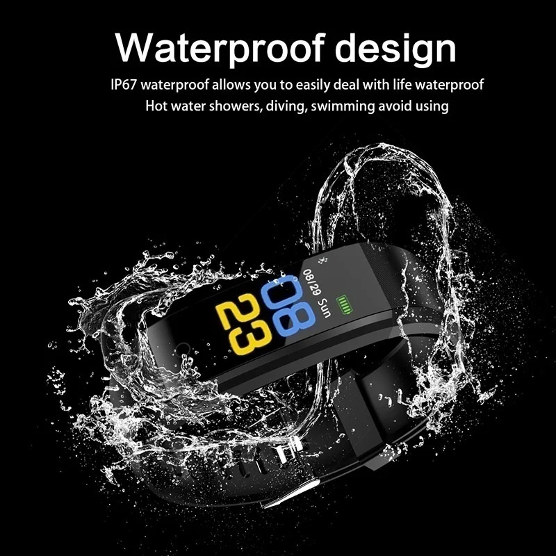 Bluetooth Смарт-часы цветной экран водонепроницаемый монитор сердечного ритма кровяного давления фитнес-Браслет спортивный браслет для IOS Android