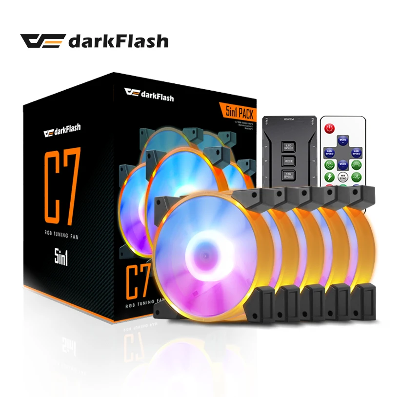 Aigo C7 вентилятор RGB 120 мм светодиодный чехол для компьютера ПК Охлаждающий