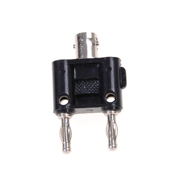 

1PCS New Adapter 4mm Banana Plug BNC Female Jack To Two Dual Male Connector Plug-in Type Adapter Connector