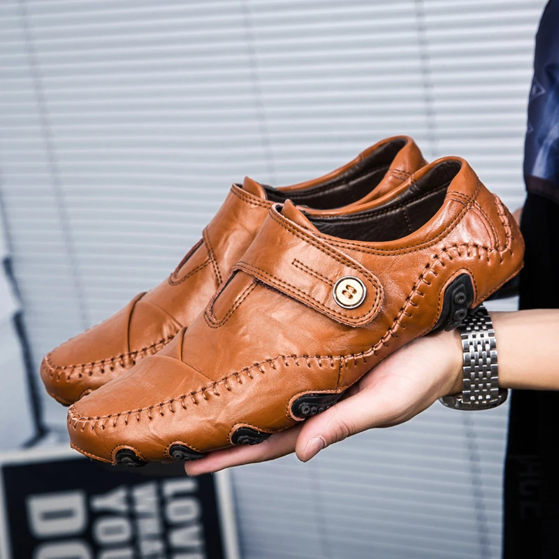 British Style Flats Loafers Male Winter Warm Men Casual Shoes Handmade Driving Slip-on Lazy HC-652 | Обувь