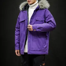 Осень и зима новое поступление мужской большой меховой воротник с капюшоном Инструмент хлопок пальто свободного размера плюс Повседневная куртка
