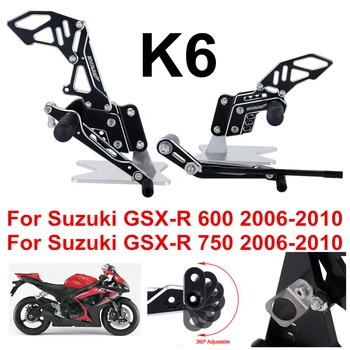 

For Suzuki GSX R 600 750 GSX-R GSXR K6 Black Silver Basic Design CNC Motorcycle Reat Footrest Foot Pedal Pegs Set D40