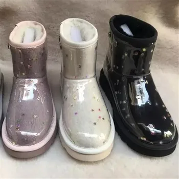 

Winter Snow Boots Round Toe Short Boots Warm Woman Boots Wool Fur Flat Ankle Boots Waterproof Women Shoes Fashion Shoes Women