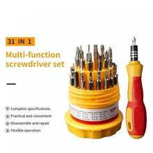 

Hand Tool 31Pcs Screwdriver Kit Small Mini Combination Universal Set Dismountable Antiskid Handle Multifunction Repair