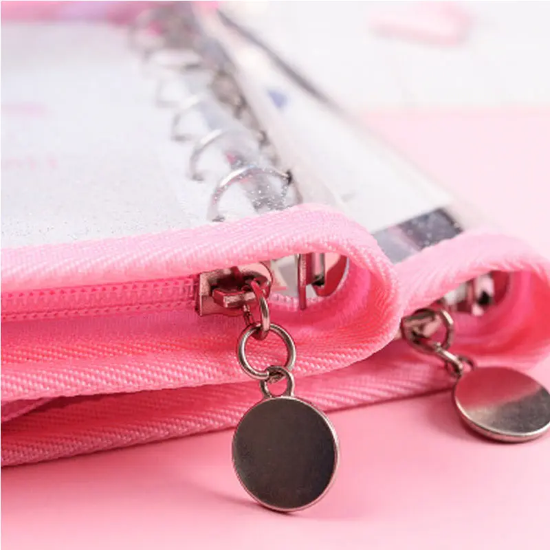 Bolsa Zip Transparente Folha Solta para Caderno Núcleo Interno para Note Diário Planejador Material de Papelaria a6 a7 - Imagem 5