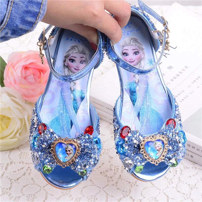 Sandalias Disney para niñas, zapatos de princesa para bebés, zapatos de verano niñas pequeñas, zapatos antideslizantes de fondo plano elsa Frozen|Sandalias| AliExpress