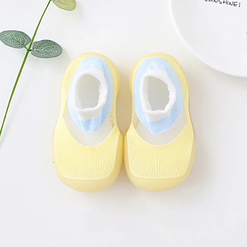 Носки для младенцев Нескользящие нескользящие носки для маленьких мальчиков и девочек домашние носки для малышей носки-тапочки на резиновой подошве - Цвет: Цвет: желтый