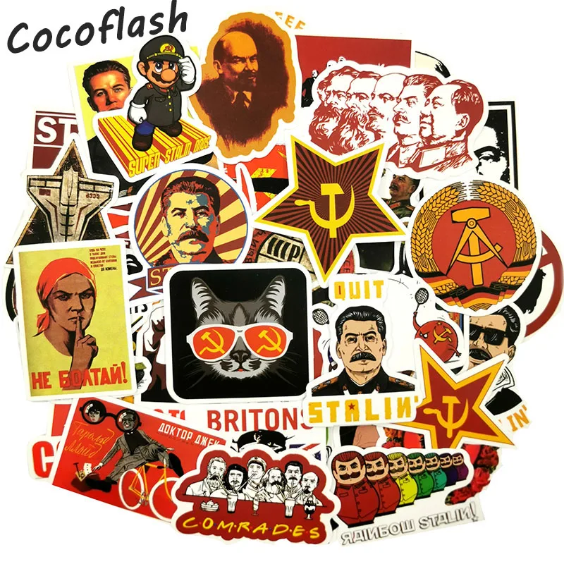 10/50 PCS Pack Waterproof PVC Stickers Soviet Union Stalin USSR CCCP Skateboard Phone Motorcycle Luggage Laptop Guitar Stickers
