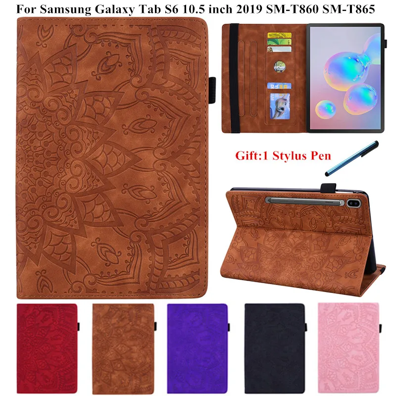 3D Flower Embossed Case For Samsung Galaxy Tab S6 10.5 SM-T860 SM-T865 T860 T865 Tablet Protective Cover For Galaxy Tab S6 Case
