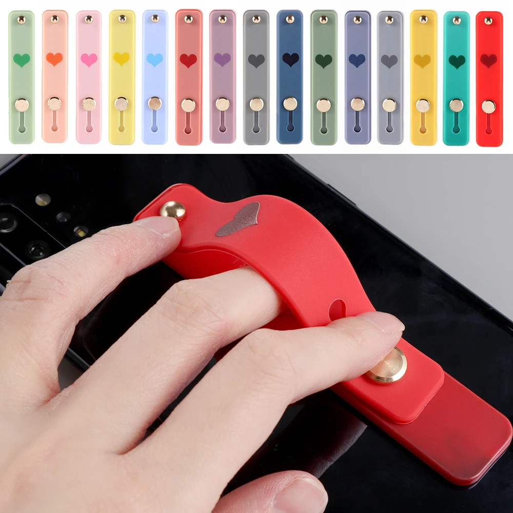 1 Máy Tính Đa Năng Giá Đỡ Điện Thoại Hình Người Silicone Ngón Tay Vòng Đeo Tay Dây Kéo Đẩy Cầm Co Giãn Đứng Trái Tim Màu Kẹo Tay Ban Nhạc chân Đế iphone holder for tripod