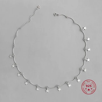 

Factory Price 100% 925 Sterling Silver Fashion Minimalism Pentagram Necklace Small Fresh Style Women's Temperament Jewelry