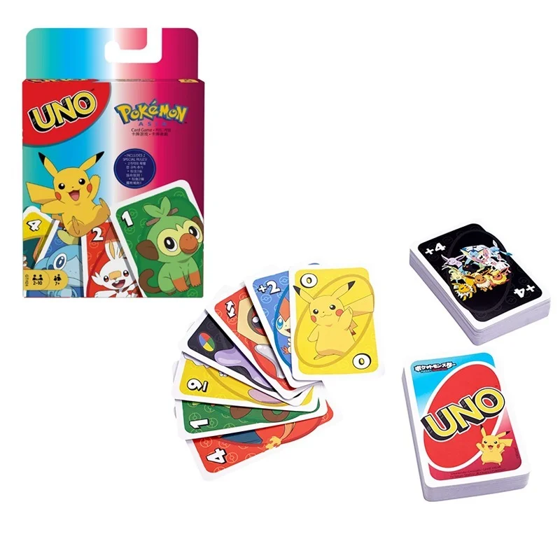 Pokemon UNO Games Cards  Anime Pikachu Card Game Family Funny Entertainment Board Game Poker Cards Game Gift Box