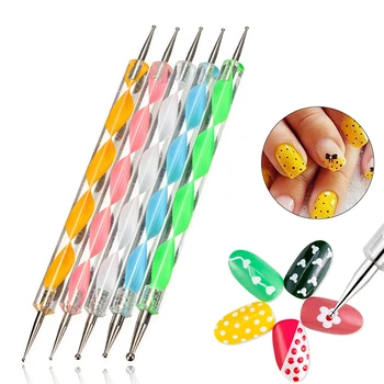Online 5Pcs Set UV Gel Malerei Nail Art Punktierung Stift Acryl Griff Strass Kristall Salon Dekoration Maniküre Punktierung Nail Art Werkzeuge