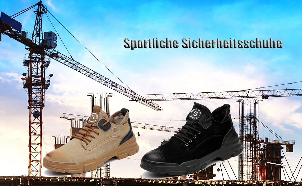 BAOLESEM Мужская защитная обувь со стальным носком; нескользящая рабочая обувь; нескользящие мужские рабочие ботинки; легкие модные ботинки