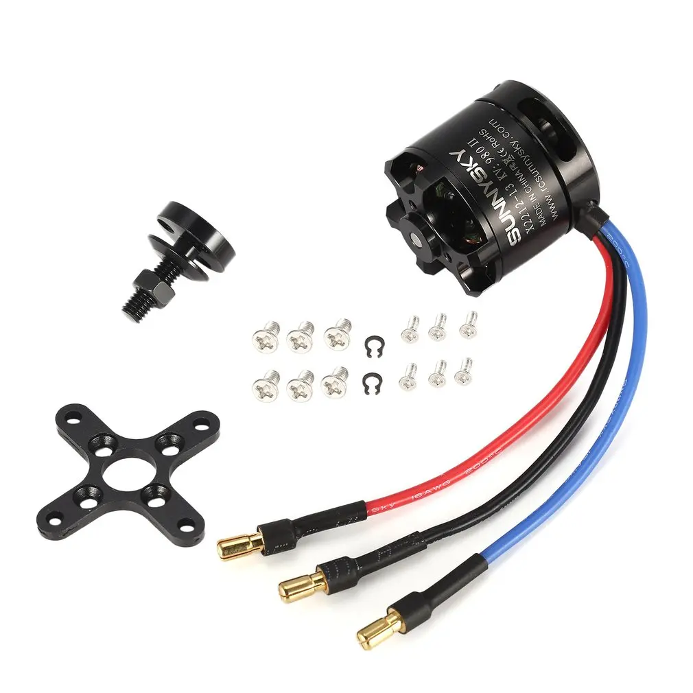

SUNNYSKY X2212 980KV II 2-4S Brushless Motor Short Shaft for RC Light Drone Fixed-wing Quad-Hexa Copter Multicopter DJIF450 F550