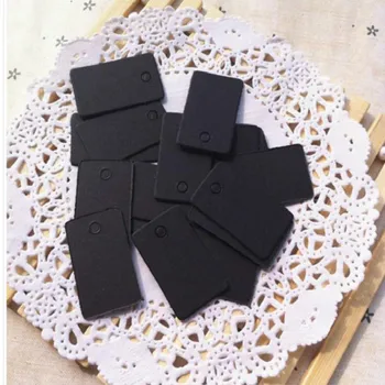 

2* 3.3 Cm Black Paper Rectangle Cardboard Label Clothing Garment Tags Words Of Blank Paper Id Card 1000 Pcs/lot
