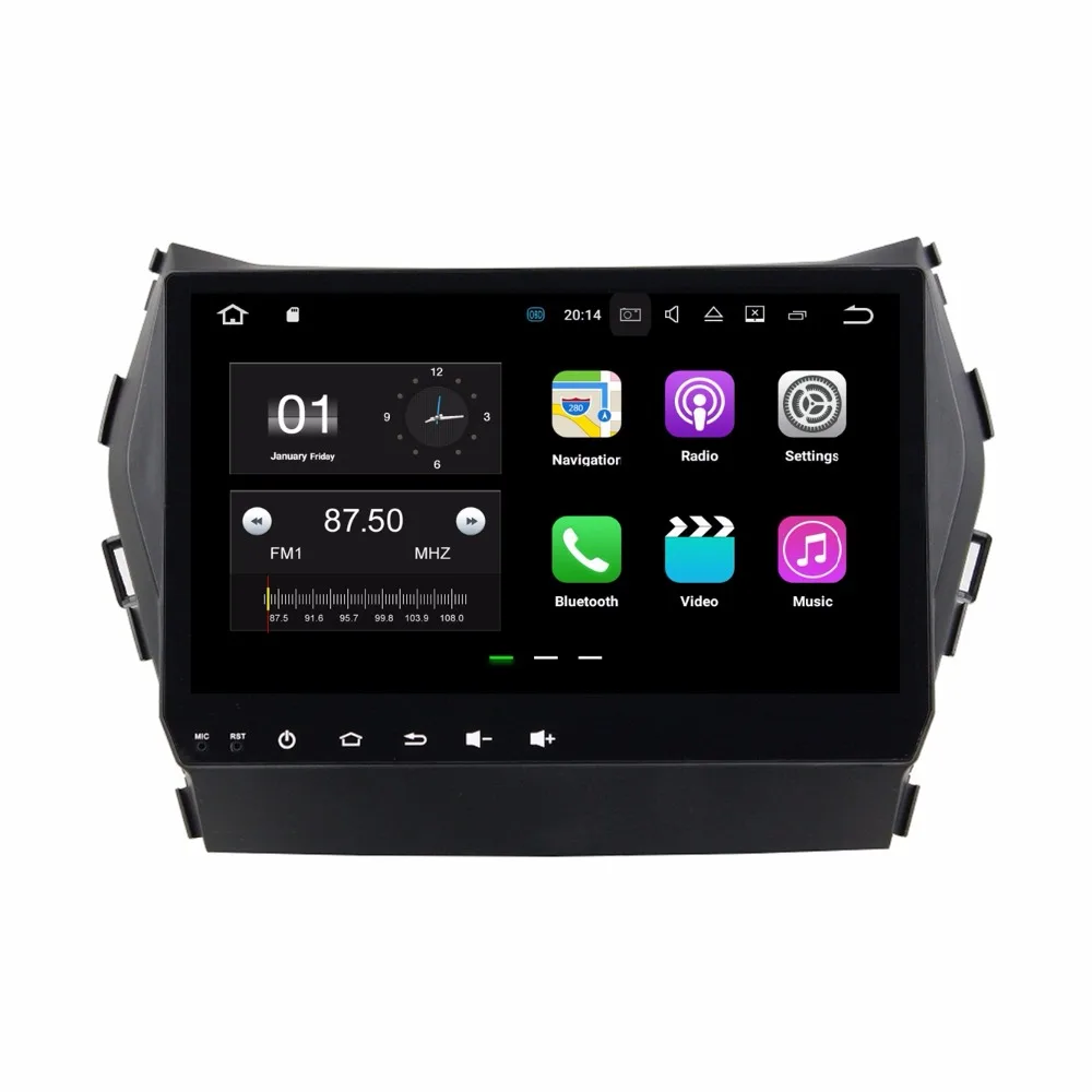 " четырехъядерный 1024*600 HD экран Android 9,0 Автомобильный gps Радио навигатор для hyundai ix45 Santa fe 2013- с 4G/Wifi, DVR, 1080P