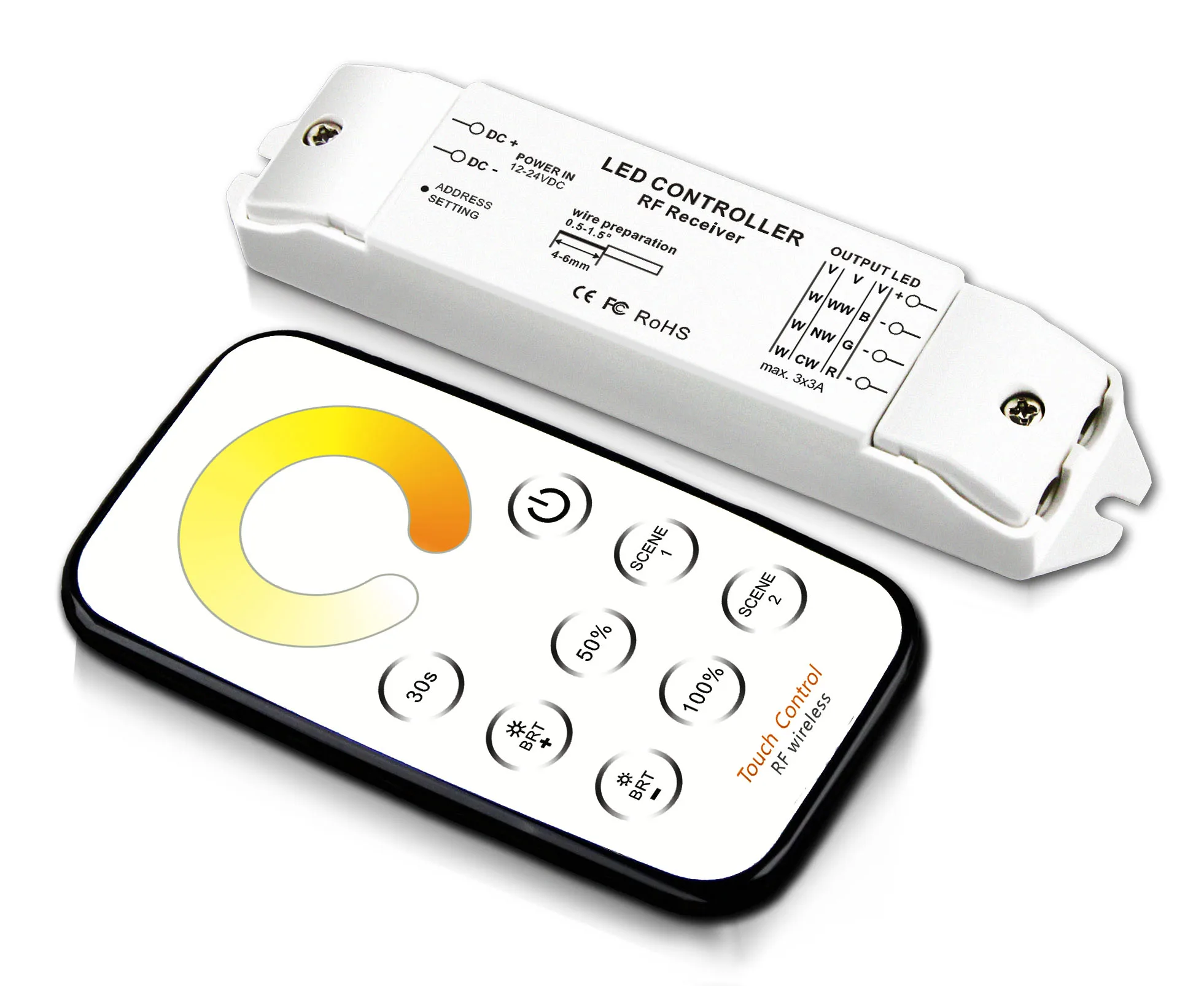 DC12V-24V одноцветная регулировка яркости CCT RGB Led сенсорный диммер контроллер с мини РЧ пультом дистанционного управления для светодиодной ленты светильник
