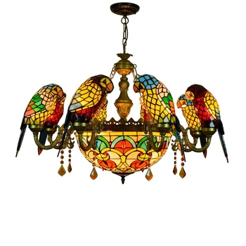 

LED Tiffany Colorzied Parrot Designer Lamparas De Techo Ceiling Lights.LED Ceiling Light.Ceiling Lamp For Foyer Bedroom