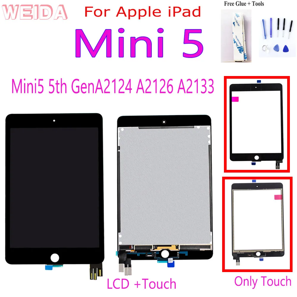 

For iPad Mini 5 Mini5 LCD Display Mini5 5th Gen Touch Screen For iPad Mini 2019 Touch screen Digitizer A2124 A2126 A2133 Glass