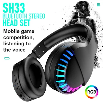 

Competitive Game Headset Dual-Mode Bluetooth V5.0 Wireless / Wired RGB Headphone Foldable Stereo Noise Canceling Headset