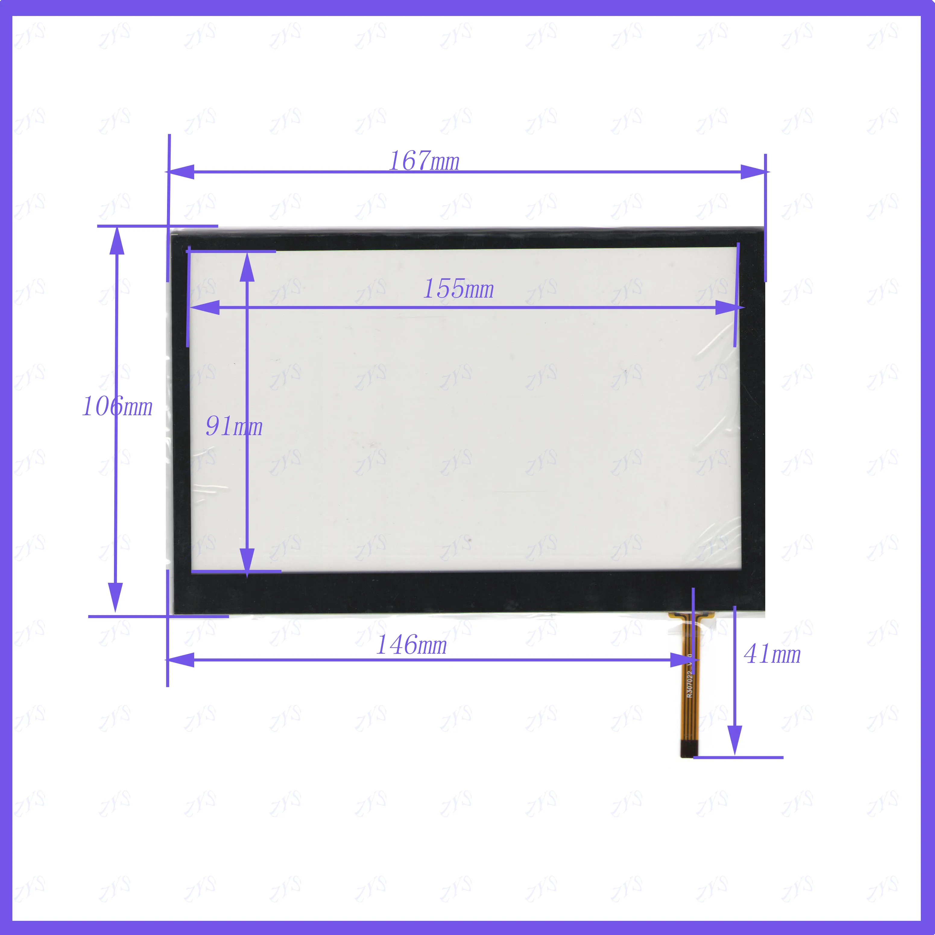 ZhiYuSun R307022 167*106 мм расстояние между линиями влево 146 мм контактная точка до 7 дюймов стекло сенсора резистивный экран