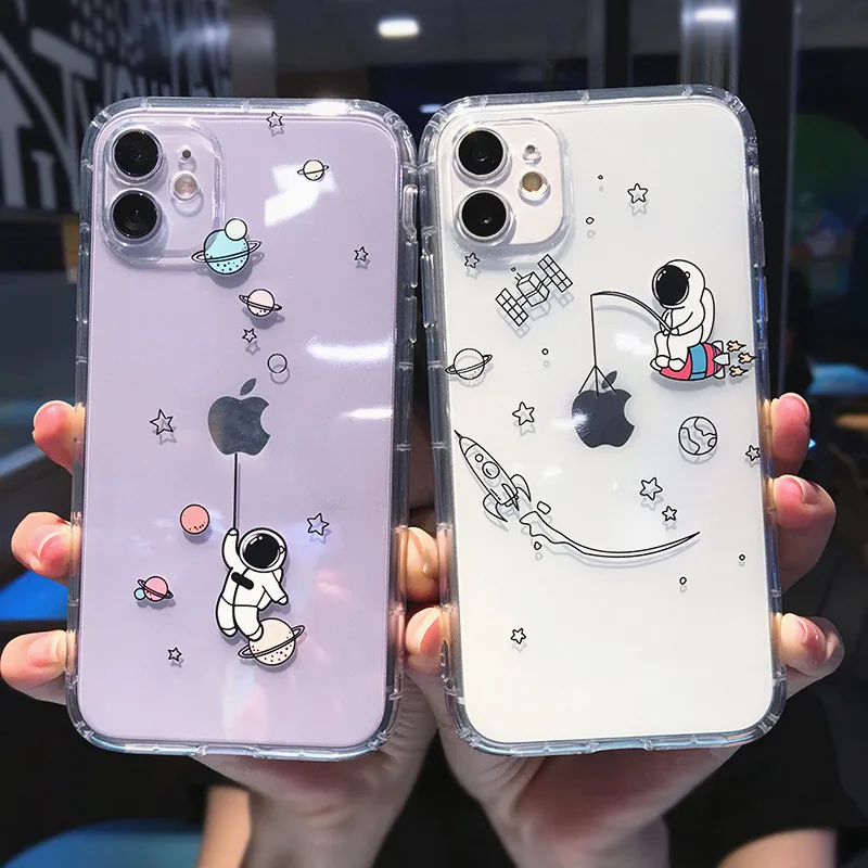 Прозрачный чехол для iPhone 11 Pro 12 Mini Max 7 8 Plus X XR XSMax SE 2020 из мягкого ТПУ|Бамперы| |