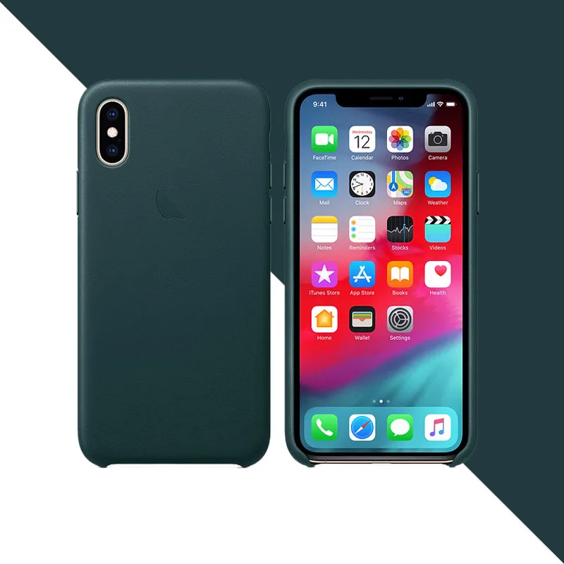 Официальный кожаный чехол для iphone 11 Pro 7 8 Plus Xs MAx X XR с логотипом чехол для iphone 11 Pro max 7 8 Plus X XR чехол - Цвет: Pine Needle Green