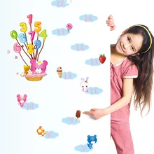 Поколение жира воздушный шар "Медвежонок" конфеты с цифрами детская комната наклейки для измерения роста AY7116 третьего поколения Съемный Настенный Стик