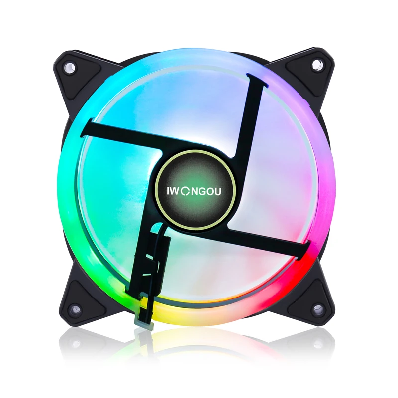 Iwongou pc Fan Rgb 120 mm Aura Sync Cooler Ajustável Ajustar a Velocidade Led 12cm Kit In1 Argb Computador Case Controlador de Refrigeração Ventiladores e resfriadores - Imagem 6