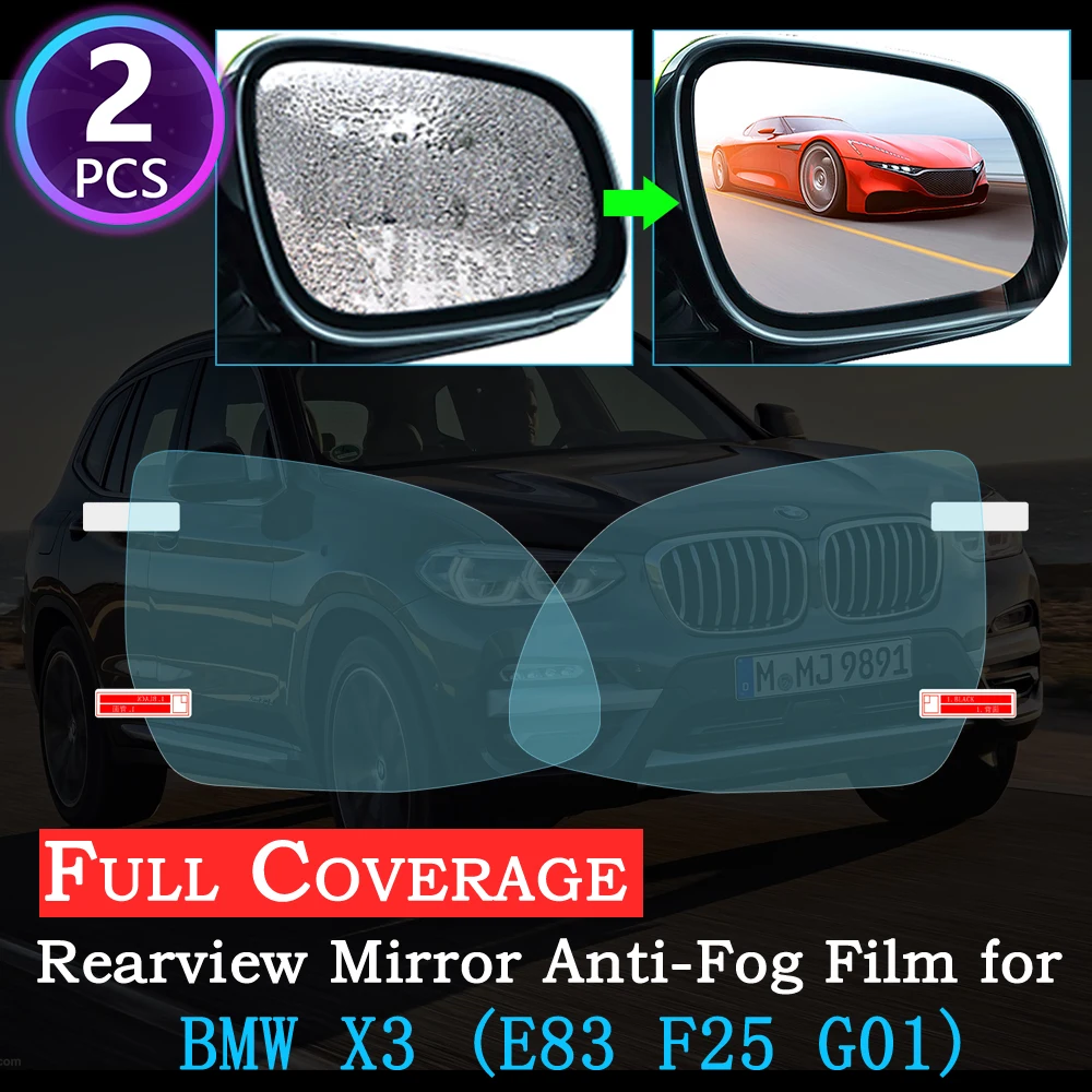 

for BMW X3 E83 F25 G01 2004~2020 Full Cover Anti Fog Film Special Rearview Mirror Rainproof Accessories Car Stickers 2018 2019