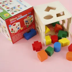 Bebê atividade cubo brinquedos da criança educacional aprendizagem precoce forma classificador de madeira forma geométrica brinquedo crianças presente natal